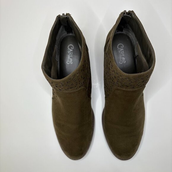 Carlos by Carlos Santana Brett Ankle Boot Womens Size 9 Olive Green Boho Bootie - Picture 3 of 8